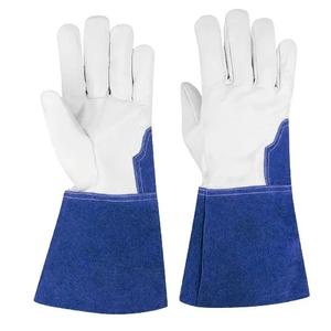 Guantes de soldadura TIG de cuero de cabra de grano completo, puño largo, alta calidad, ecológicos, transpirables, para uso en exteriores, suaves y duraderos, 15 cm - Product Image 2