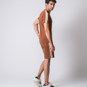 Ensemble de deux pièces de haute qualité, très vendu, à prix abordable, fabriqué en usine, produit fiable, t-shirts et shorts ajustés pour hommes - Product Image 5