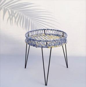 Wholesale Price Single Tier Handmade Iron 3 Leg Garden Table Round Tray Jute Rope Decorative Colorful <b>Storage</b> <b>Basket</b> - Product Image 5