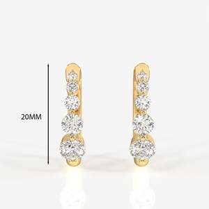 Pendientes de Aro con Diamantes Moissanite de Corte Redondo en Oro de 14K - Product Image 2