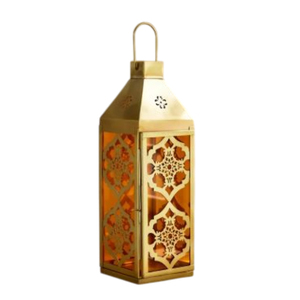 Haute qualité or métal et verre lanterne marocaine conception fabuleuse maison décorative suspendue sans flamme caractéristique prix de gros - Product Image 3