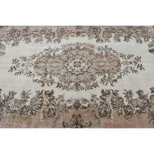 Tapis turc vintage 5,7x9,4 pi (175x288 cm), tapis persan brun - Product Image 5