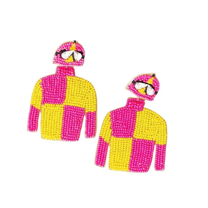 Pendientes Colgantes de Cactus con Cuentas Bordadas en Rosa y Verde, con un Toque de Elegancia y Estilo Hecho a Mano en India - Product Image 1