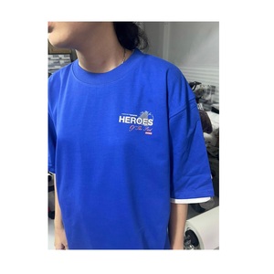 เสื้อยืดผ้าฝ้าย100% ทรงหลวมระบายอากาศได้ดีผ้า280gsm แห้งเร็วพิมพ์ลายถักดีไซน์เวียดนาม - Product Image 1