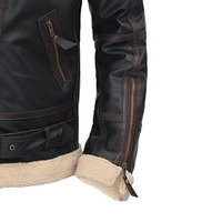Veste bomber en cuir de vache véritable de qualité supérieure pour homme, col montant, logo sur le devant, haute qualité