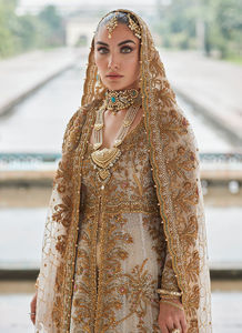 Robes de mariée pakistanaises faites à la main, style classique, longueur au sol, avec décorations de cristaux et de perles, 100% soie, silhouette en A - Product Image 4