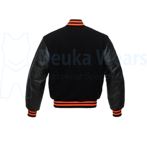 Chaquetas Letterman de Cuero Genuino de Talla Grande con Diseño Personalizado OEM, con Logotipos y Parches Bordados en Chenilla Hechos a Medida - Product Image 3