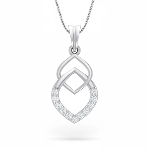 จี้ทอง 14K ประดับเพชรทรงเรขาคณิตแบบโมเดิร์น ดีไซน์วงแหวนคู่ - Product Image 1