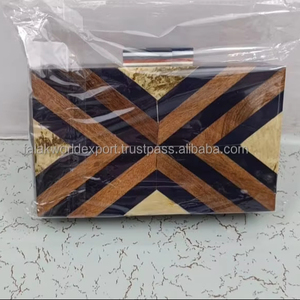 Pochette de soirée élégante et luxueuse pour femme, motif pierre en résine polie, étanche, avec fermeture à logo, collection Falak World - Product Image 5