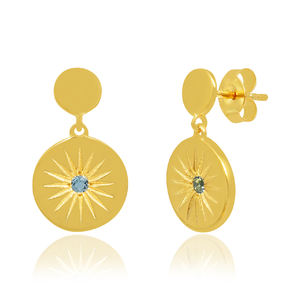 Trending Gold Plated 925 Sterling <b>Silver</b> <b>Drop</b> <b>Earrings</b> Classic Peridot Gemstone Wholesale Jewelry for Women for Weddings Gifts - Product Image 3