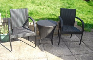 Ensemble de 3 chaises de jardin, mobilier de bistrot, mobilier en osier, <span class=keywords><strong>table</strong></span> de bar, <span class=keywords><strong>table</strong></span> de <span class=keywords><strong>balcon</strong></span> extérieure, ensemble de chaises et <span class=keywords><strong>table</strong></span> de café en rotin - Product Image 6