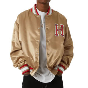 Chaqueta Bomber de Satén de Alta Calidad para Hombre, con Logotipo Frontal Personalizado, Impermeable y Resistente al Viento, al Mejor Precio - Product Image 1