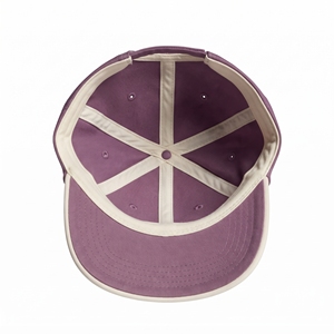 Casquette de baseball violette à 6 panneaux en maille, personnalisable avec logo, haute qualité, ODM, faible MOQ, bordure contrastante, décontractée, unisexe, réglable, style Dad Hat - Product Image 5