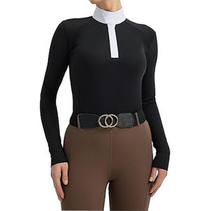 Camiseta deportiva para montar a caballo para mujer, cómoda camiseta transpirable de verano - Product Image 1