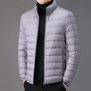 Men Formal Stand Collar Waterproof Puffer <b>Jacket</b> Windproof Zipper Closure <b>Packable</b> Winter Outerwear OEM Custom Logo Available - Product Image 4