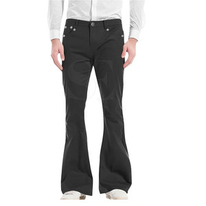 Pantalon évasé en coton léger de haute qualité pour hommes Logo personnalisé Jeans décontractés pour l'hiver pour les vêtements de rue et d'extérieur - Product Image 1