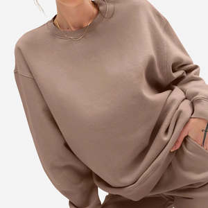 Sudadera Gruesa para Mujer, Informal, Lisa, de Manga Larga, Holgada, Estilo Pullover, para Otoño e Invierno - Product Image 1