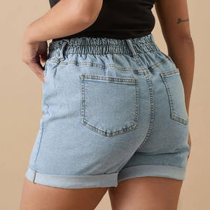 Haute qualité décontracté femmes taille haute minceur Denim Shorts nouveauté OEM conception Bermuda Shorts taille élastique confortable - Product Image 2