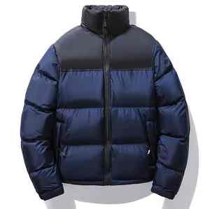 Chaqueta acolchada con cremallera frontal impermeable de invierno para hombre con cuello levantado y logotipo personalizado, prendas de vestir cálidas de poliéster/nailon - Product Image 4