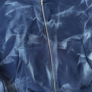 Sweat-shirts unisexes décontractés en coton 100% France Terry, à fermeture éclair, lavage à l'acide, coupe ample, logo personnalisé, vente en gros OEM, tendance 2025 - Product Image 3