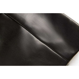 Gilet en cuir respirant à col unique personnalisé, style unique, fermeture éclair, bouton unique, décontracté pour homme, 100% cuir véritable marron - Product Image 5