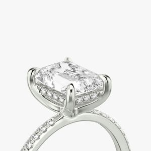 Anillo de Compromiso Tishya con Halo de Diamantes de Plata 925 y Moissanita Radiante - Product Image 1