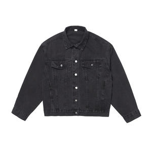 Custom High Street Fashion Brand Washed Hip Pop Telas de mezclilla Chaqueta de mezclilla personalizada Chaquetas de los hombres - Product Image 1