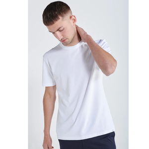 Low MOQ Retail Fit Slim Fit Soft Touch White O-Neck Eco-Friendly T <b>Shirt</b> 100% Combed Ring Spun Cotton Blank <b>Men</b> Tee - Product Image 3