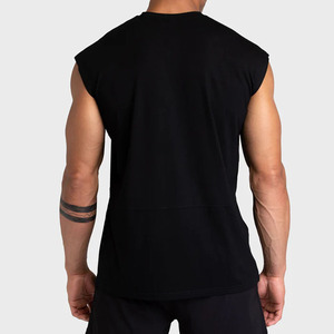 Camisetas sin Mangas Personalizadas para Hombre con Logotipo Personalizado, Diseño OEM, Color Negro - Product Image 2