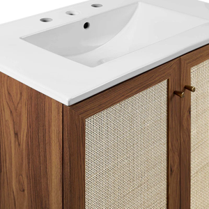 Modway Soma 30 ''Tocador de baño individual moderno independiente con gabinete superior de madera fabricado a granel hecho a mano - Product Image 6