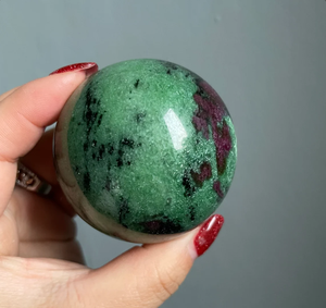 Esfera de rubí en zoisita para decoración del hogar, bola redonda pulida y Lisa tallada, pisapapeles Mineral - Product Image 5