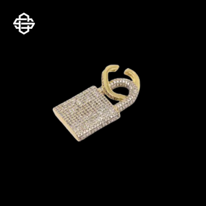 Lujo Hiphop Moissanite Iced Out Lock colgante collar para hombres 14K chapado en oro CZ Bling joyería encanto personalizable - Product Image 4