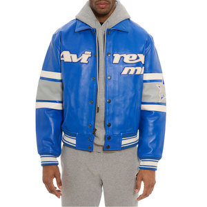 Full Sleeve Streetwear Leather Avirex <b>Jacket</b> Professional Men's New Design Hot Sale Genuine Leather Outerwear - Product Image 3