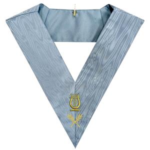 Collier de secrétaire maçonnique Regalia du rite moderne français Badge en cuir brodé Type à coudre - Product Image 4