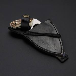Cuchillo de caza de acero hecho a mano, cuchillo de supervivencia personalizado de acero inoxidable de alto carbono para exteriores con Funda de cuero, hoja fija de espiga completa - Product Image 5