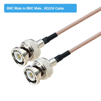 Câble coaxial RF 30CM RG316 avec connecteur BNC mâle vers femelle 50 Ohm pour caméra SDI, système de sécurité CCTV DVR