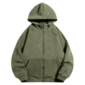 Wholesale Custom <b>Sherpa</b> Fleece Zip Up <b>Hoodie</b> Unisex Heavyweight Winter Warm OEM ODM Full Zipper <b>Hoodie</b> - Product Image 4