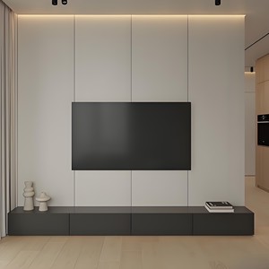 Juego de gabinete de <span class=keywords><strong>TV</strong></span> de acero inoxidable 304 impermeable flotante privado Soporte de <span class=keywords><strong>TV</strong></span> flotante de alta calidad montado en la pared para sala de estar - Product Image 2