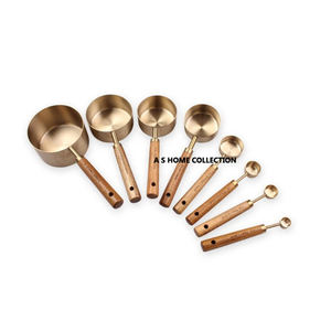 Cucharas medidoras de diferentes tamaños con mango de madera Restaurante Hogar y suministros de hotel para regalos de negocios - Product Image 1