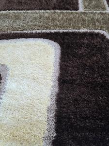 Alfombras turcas Gaziantep de yute peludo 3D reversibles con base de látex - Pelo medio - Product Image 2