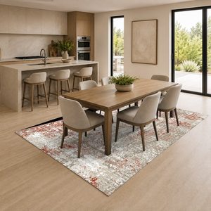Tapis RUGS DEPOT LXDP-0835 en gros, couleur terre cuite dorée, style oriental traditionnel, imprimé numériquement, lavable en machine, en chenille, antidérapant - Product Image 4