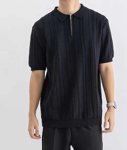 Camisa de Golf para Hombre de la Mejor Calidad 2025, sin Botones, con Cierre, Cuello Invertido, Transpirable, Tejido de Ganchillo, Estampado de Leopardo, ODM - Product Image 2