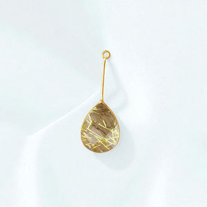 จี้รูปทรงลูกแพร์อัญมณีสีทองอัญมณีเหลี่ยมเพชรพลอยขนาด8x12มม. จี้แบบทำมือ-จี้เงิน925ห้อยอัญมณีขายส่ง - Product Image 1