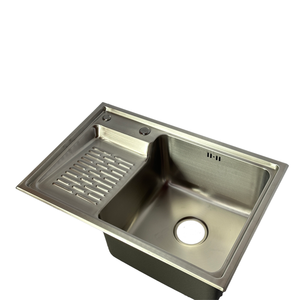 Évier à linge à bol unique de haute qualité avec planche à frotter pour gaucher Modèles en acier inoxydable de 0.75mm d'épaisseur 7545 et 6845 - Product Image 1