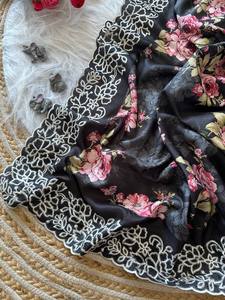 Belle designer indien pure soie douce fil lourd broderie Style traditionnel fête mariage haute qualité femmes Saree - Product Image 4