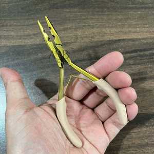 Two Holes Microbeads Pliers With Brown Grip <b>Hair</b> <b>Extension</b> pliers Stainless Steel Beauty <b>Extension</b> tool OEM Service - Product Image 2
