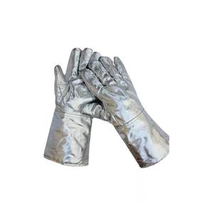 Guantes de lucha contra incendios de cuero partido De Vaca aluminizado de alta temperatura Seguridad industrial Soldadores DE TRABAJO resistentes al calor Guantes largos - Product Image 4