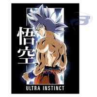 T-shirt pour hommes - Style Goku Anime Ultra Instinct - T-shirt respirant en molleton uni - Streetwear - Logo personnalisé sur le devant