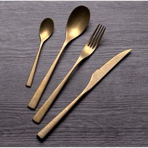 Stainless Steel Laser Lining New Handle <b>Cutlery</b> Set Stainless Steel Silver Plated Silverware Spoon and Fork Set - Product Image 3