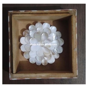 Total Marque Naturel Moderne En Bois MDF Os Incrustation Mère Perle Amour Art Floral Écologique Miroir De Noël Décoration Article - Product Image 3